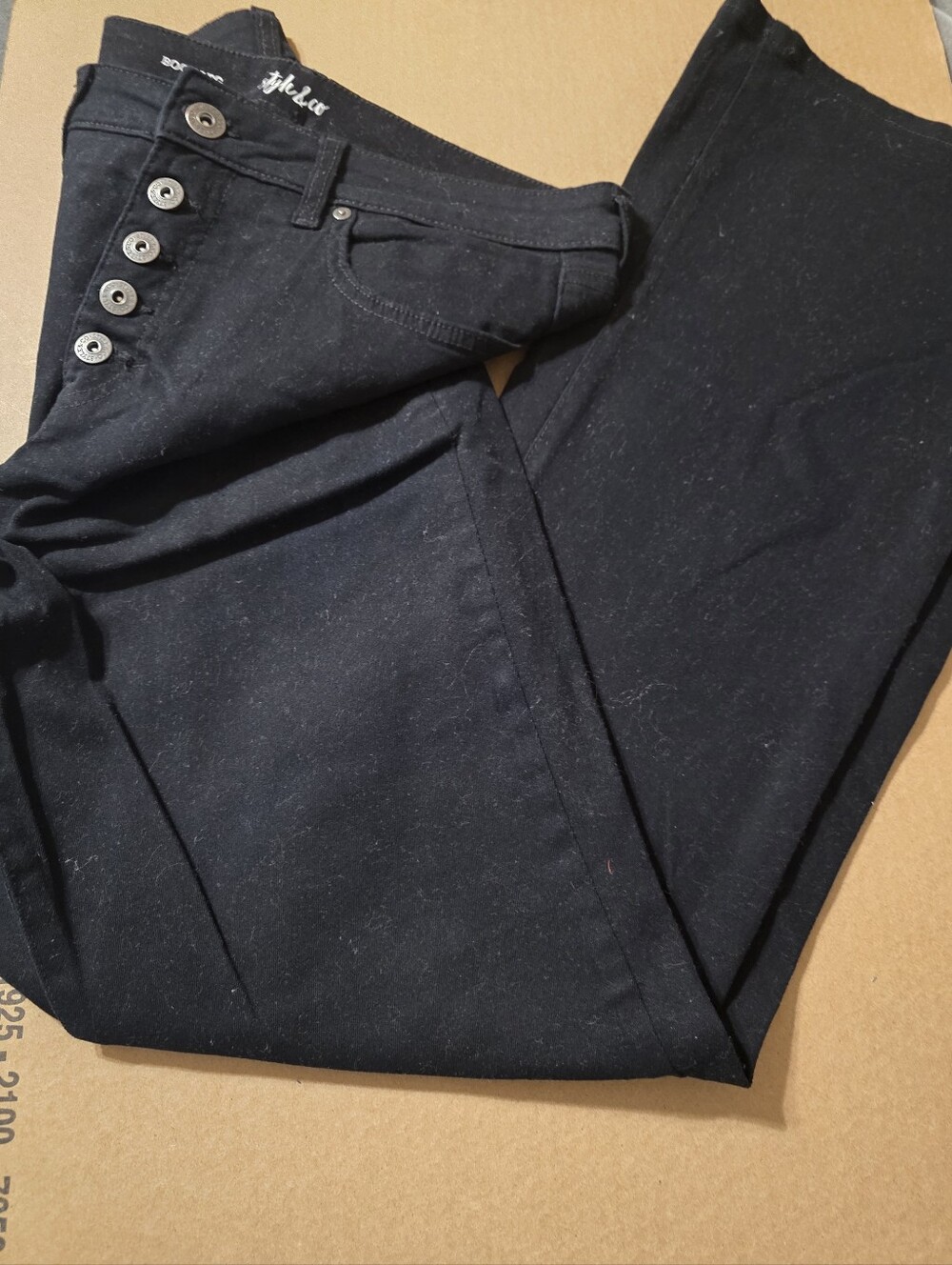 Style & Co Black Button-Front bootleg Jeans